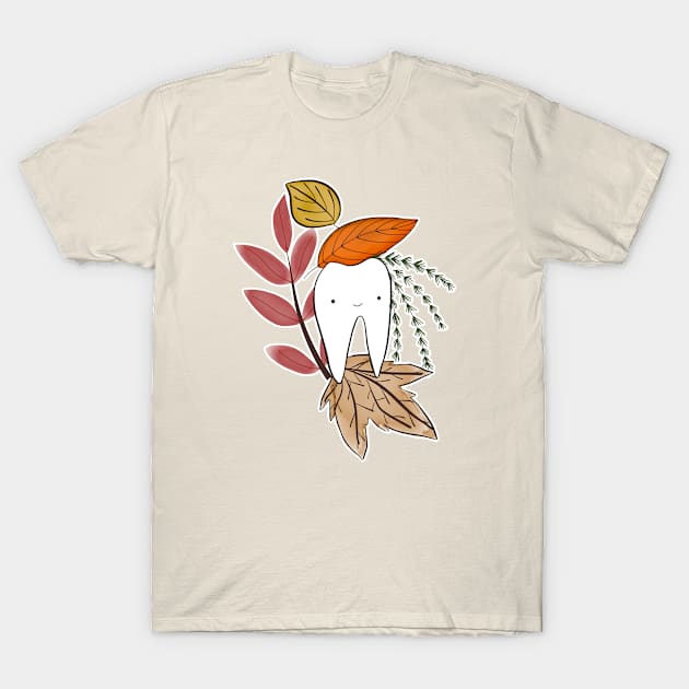 Happy Autumn Tooth T-Shirt by Happimola